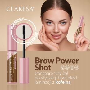 Claresa Brow Power Shot transparentny żel do stylizacji brwi efekt laminacji z kofeiną 8g