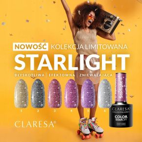 Claresa Starlight 5 fioletowy brokatowy lakier hybrydowy 5g