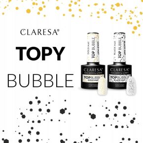 Claresa Top Bubble Black Mat No Wipe - matowy top (bez przemywania) z czarnymi drobinkami 5g