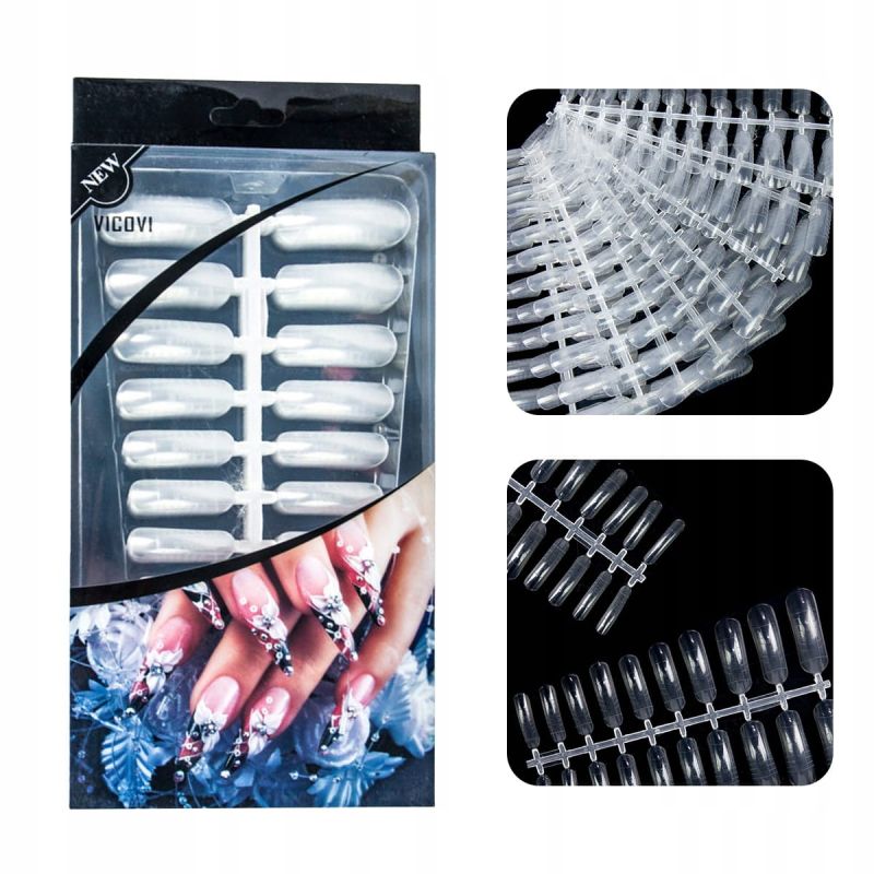Formy do żelu akrylożelu akrylu Dual Form Clear z podziałką 240 sztuk model A2