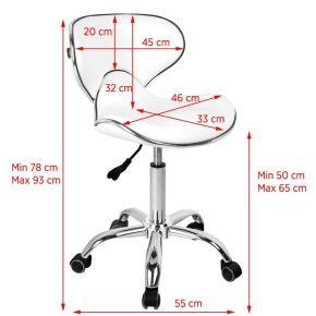 Gabbiano taboret kosmetyczny q-4599 biały