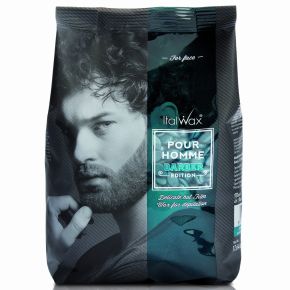 ItalWax Pour Homme Film Wax Barber Edition 500g - turkusowy metaliczny wosk twardy w granulkach do depilacji bezpaskowej męskiej twarzy