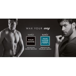 ItalWax Pour Homme Film Wax Barber Edition 500g - turkusowy metaliczny wosk twardy w granulkach do depilacji bezpaskowej męskiej twarzy