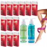 ItalWax Zestaw do depilacji 12x wosk w rolce Strawberry 100ml + 2x żel 100ml gratis - 1