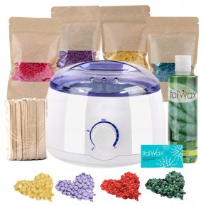 ItalWax Zestaw do depilacji bezpaskowej podgrzewacz + 4x wosk twardy 100g + akcesoria