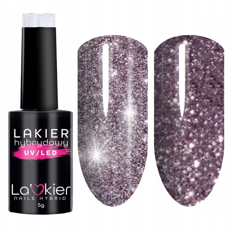 La'Kier Flash B024 - brokatowy lakier hybrydowy z efektem flash 5g