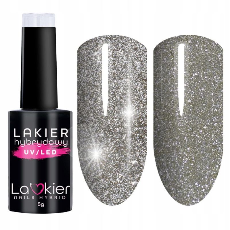 La'Kier Flash FG027 - brokatowy lakier hybrydowy z efektem flash 5g