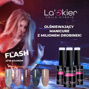 La'Kier Flash FG027 - brokatowy lakier hybrydowy z efektem flash 5g