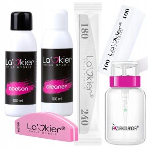 La'kier profesjonalny zestaw do manicure cleaner 100ml + aceton 100ml + akcesoria