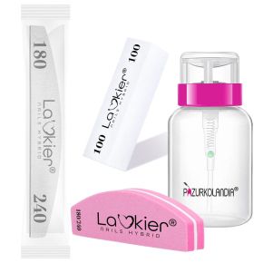 La'kier profesjonalny zestaw do manicure cleaner 100ml + aceton 100ml + akcesoria