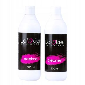 La'kier profesjonalny zestaw do manicure cleaner 500ml + aceton 500ml + akcesoria