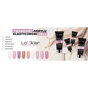 La’kier zestaw akrylożelowy budujący do paznokci Powder Gel 50ml + Top No Wipe + Baza