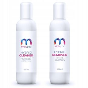 MaluLac profesjonalny zestaw do manicure cleaner 100ml + aceton 100ml + akcesoria