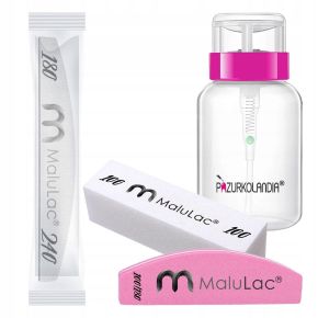 MaluLac profesjonalny zestaw do manicure cleaner 100ml + aceton 100ml + akcesoria