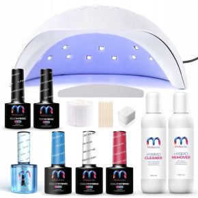 MaluLac zestaw do hybryd: 3 x lakier + lampa 48W + akcesoria