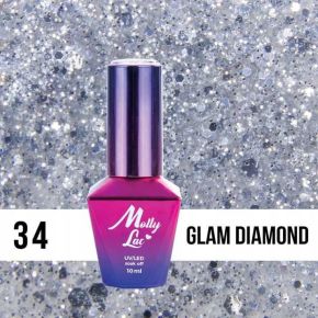 Molly Lac 34 Queens Of Life Glam Diamond lakier hybrydowy 10ml