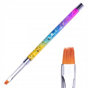 Molly Lac Pędzelek do żelu kwadratowy Pro Gel Rainbow rozmiar 4 nr 2