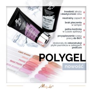 Molly Lac Zestaw do akrylożelu 2x akrylożel Poly Gel 15ml + Slip Solution 100ml + akcesoria