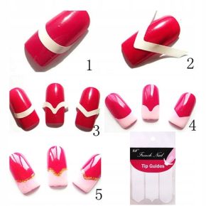 Naklejki samoprzylepne - paski french do manicure francuskiego 48 sztuk