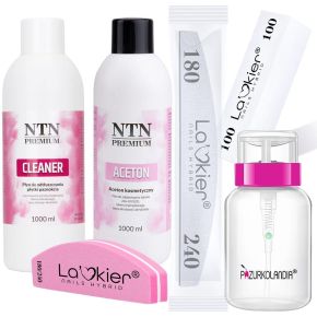 NTN Manicure Essentials - Remover 1000ml + Cleaner 1000ml + Akcesoria