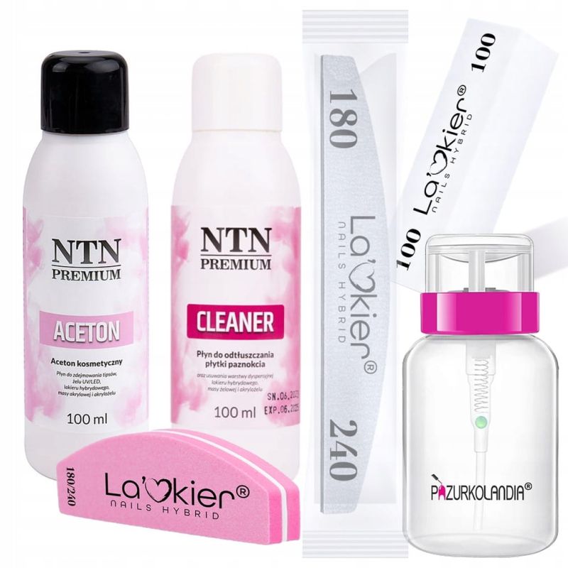 NTN Manicure Essentials - Remover 100ml + Cleaner 100ml + Akcesoria
