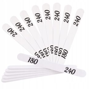 Pilnik do paznokci prosty biały gradacja 180/240 100 sztuk