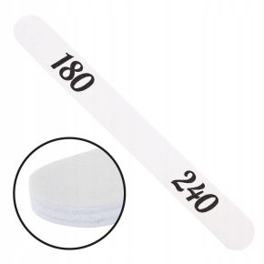 Pilnik do paznokci prosty biały gradacja 180/240 100 sztuk