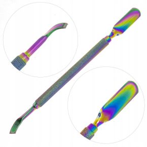 Profesjonalne dłutko kopytko dwustronne do skórek i paznokci kobalt rainbow