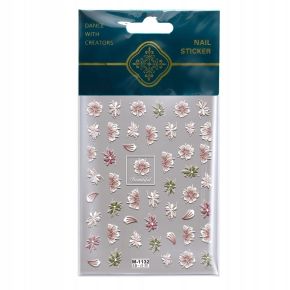 Samoprzylepne naklejki 5D na paznokcie - wzór M-1132 (kwiatowe)