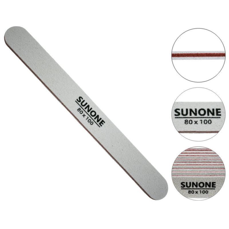 SUNONE Pilniki do paznokci 10 sztuk do manicure pedicure prosty biały, gradacja 80/100