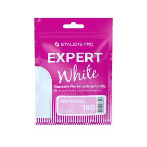 Staleks Pro Expert White DFE-10-180w nakładki jednorazowe białe do tarki do stóp gradacja 180 30 sztuk