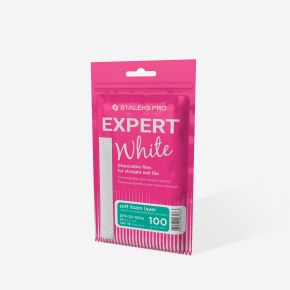 Staleks Pro Expert White DFE-20-100w nakładki jednorazowe białe do pilnika prostego gradacja 100 30 sztuk