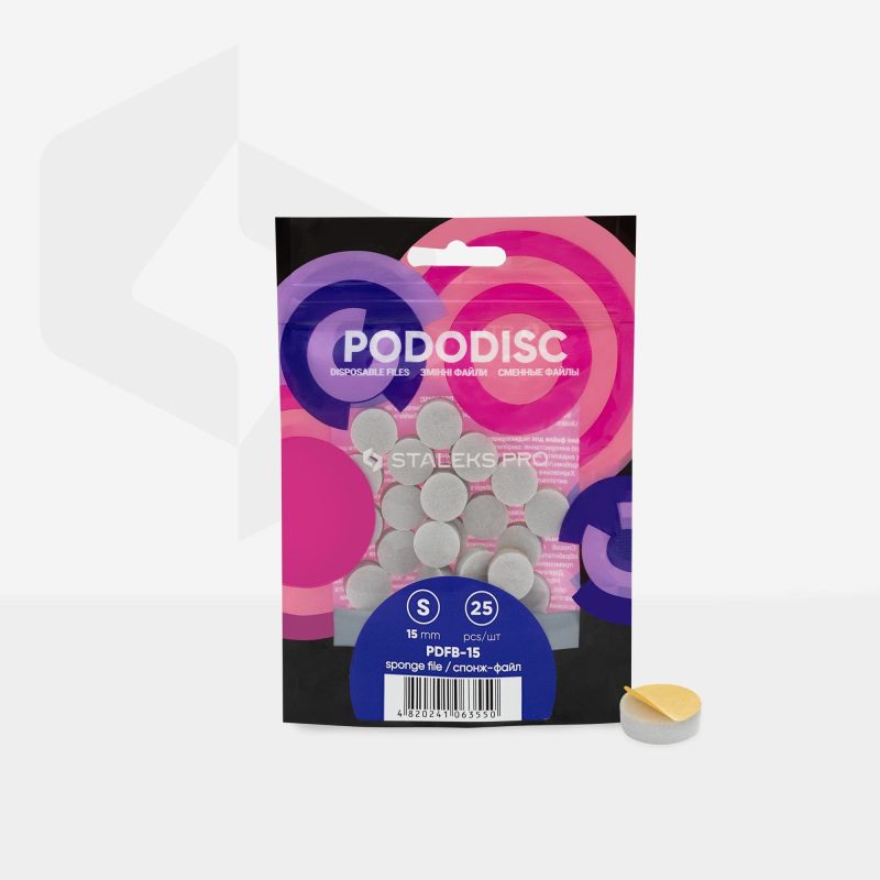 Staleks Pro Pododisc S PDFB-15 wymienne nakładki na gąbce do polerowania 25 sztuk
