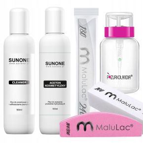 SunOne Manicure Essentials - Remover 100ml + Cleaner 100ml + Akcesoria