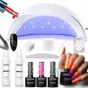 SunOne zestaw startowy do hybrydy lampa uv + 2 x lakier hybrydowy + baza + top + akcesoria - 1