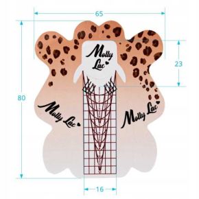 Szablony formy do paznokci Molly Lac panterka 100 sztuk + zaciskarka do tunelu złota