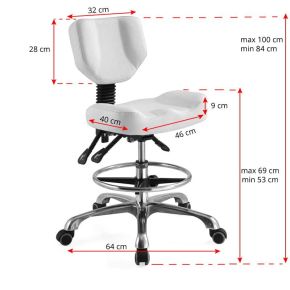 Taboret kosmetyczny a-4299 biały