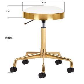 Taboret kosmetyczny h7 złoty biały