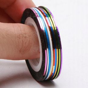 Tasiemka do zdobień i stylizacji paznokci - wzór 4 White 1mm