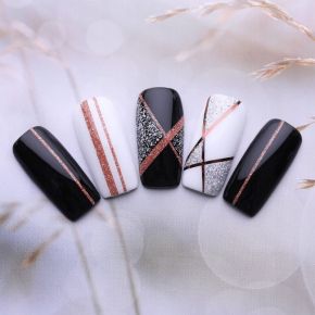 Tasiemka do zdobień i stylizacji paznokci - wzór 4 White 1mm