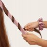 Wałek do kręcenia włosów + 2 x gumki typu scrunchies + spinka jasny beż - 12