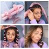 Wałek do kręcenia włosów + 2 x gumki typu scrunchies + spinka jasny beż - 13