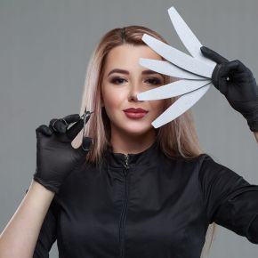 Zestaw 100 x pilnik łódka do paznokci 100/180 + przybornik do paznokci