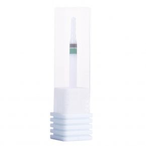 Frez ceramiczny prosty zaokrąglony do manicure & pedicure - zielono czarny nr 04