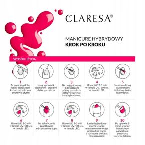 Zestaw Claresa 10x lakier hybrydowy (kolory do wyboru) + baza 5w1 Keratin Base