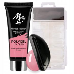 Zestaw do akrylożelu Polygel Molly Lac 50ml + formy + wyciskarka