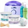 Zestaw do depilacji ItalWax podgrzewacz 100W + 2x wosk w puszce Flex Aquamarine i Wine + żele + paski + szpatułki - 1