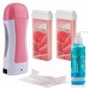 Zestaw do depilacji ItalWax podgrzewacz + 2x wosk w rolce różany + żel + paski - 1