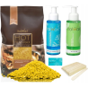 Zestaw do depilacji ItalWax wosk twardy 1000g Natural naturalny + płyny + szpatułki + talk - 1