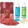 Zestaw do depilacji ItalWax wosk twardy 500g Rose róża + płyny + szpatułki + talk - 1